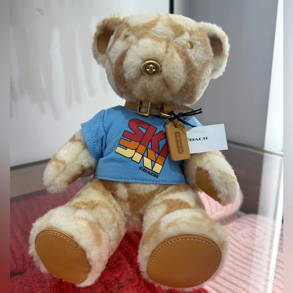 COACH Ski Bear Collectible In Signature Shearling C7059 Tan Multi NWT - Picture 11 of 13